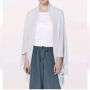Lululemon Stillness Wrap Kimono Shrug  Silver Fox Dusty Blue One Size S …
